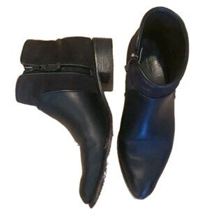 Rag Bone Boot Bootie Womens Aston Black Leather Suede Sz 37.5 Zip